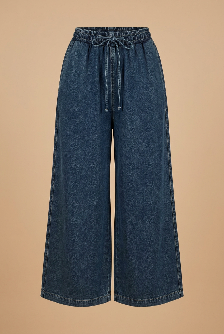 Deuxième jean seul sur fond beige